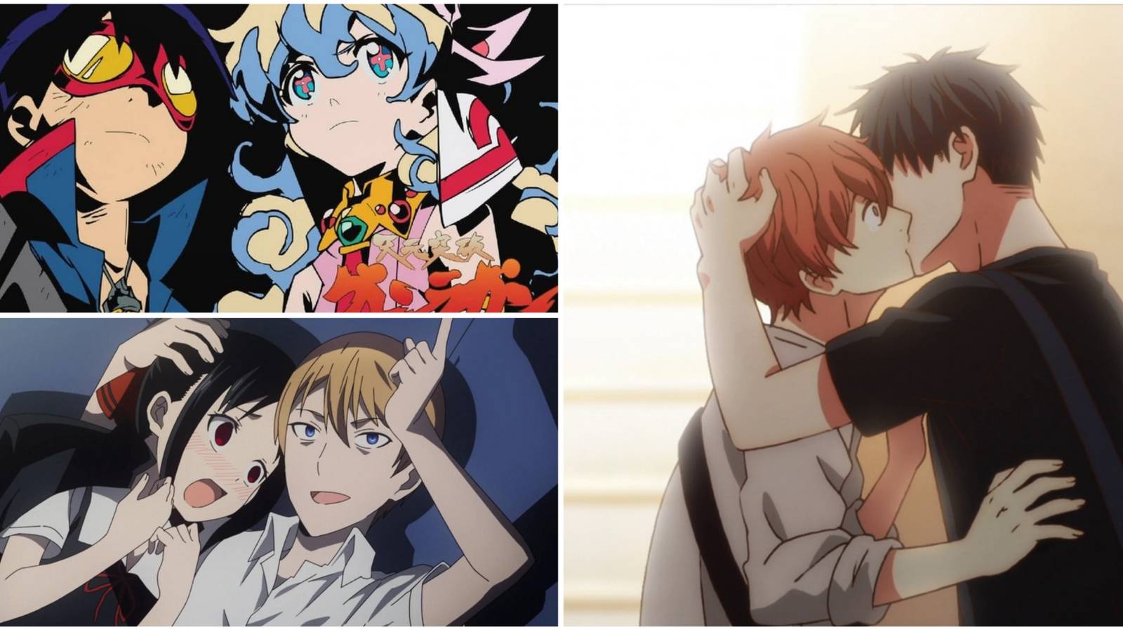 Best Anime Romances- Gurren Lagann Kaguya Sama: Love is War Given