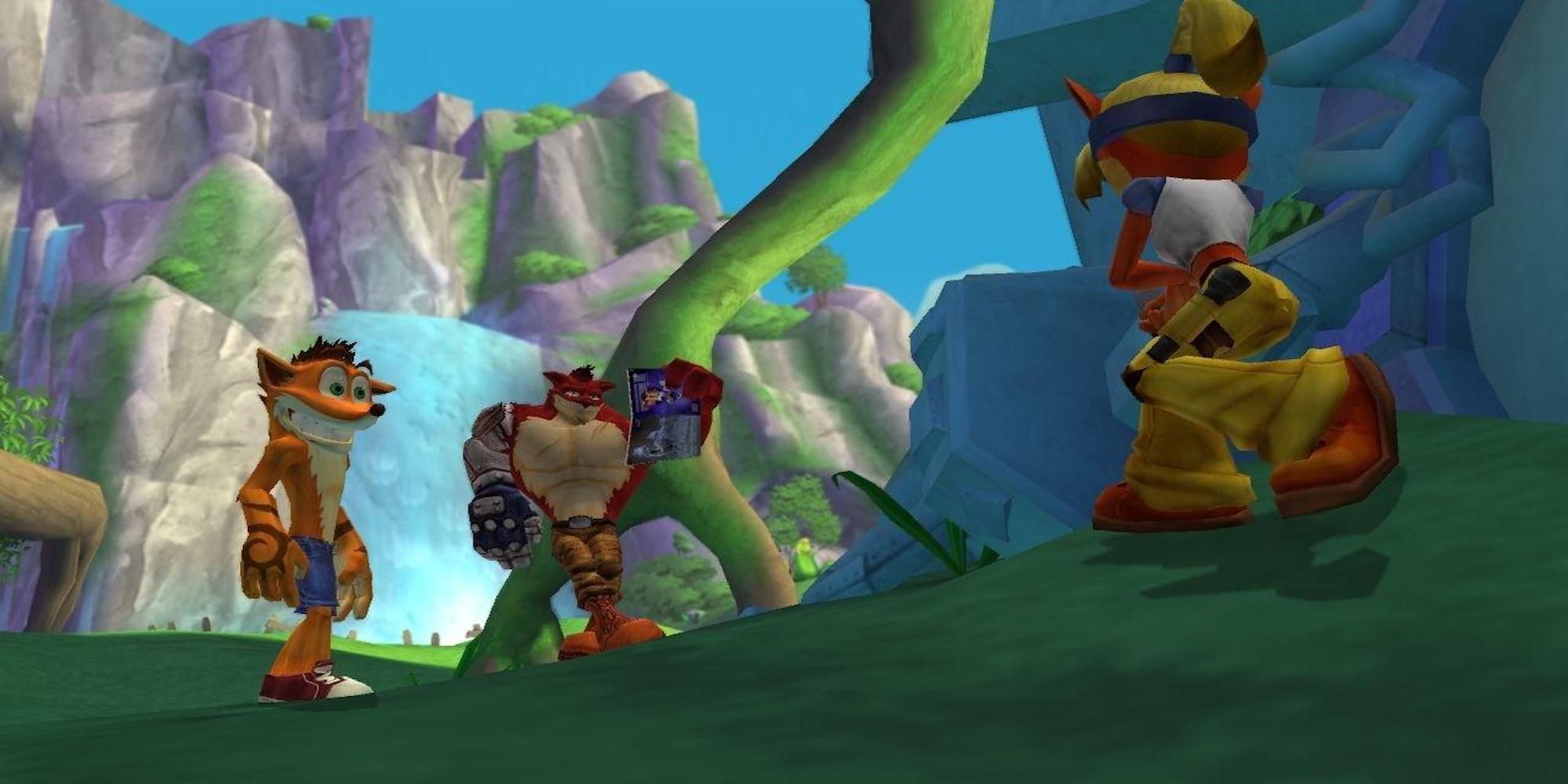 A cutscene featuring characters in Crash Mind Over Mutant