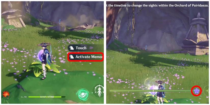 adjusting the second timeline to change the scenery in genshin imapct