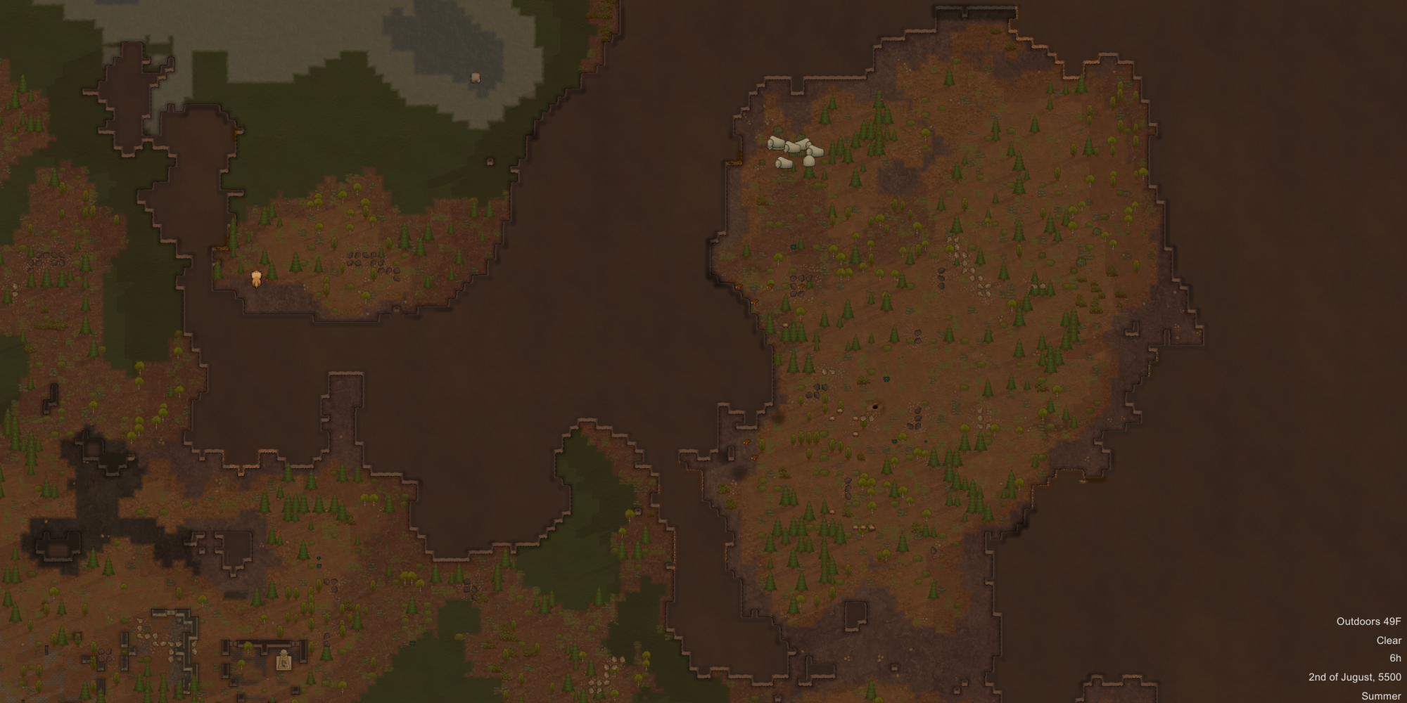 Boreal map tile from RimWorld's agony seed