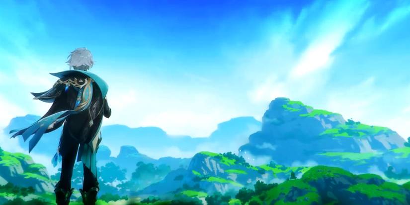 alhaitham looking at the scenery in genshin impact