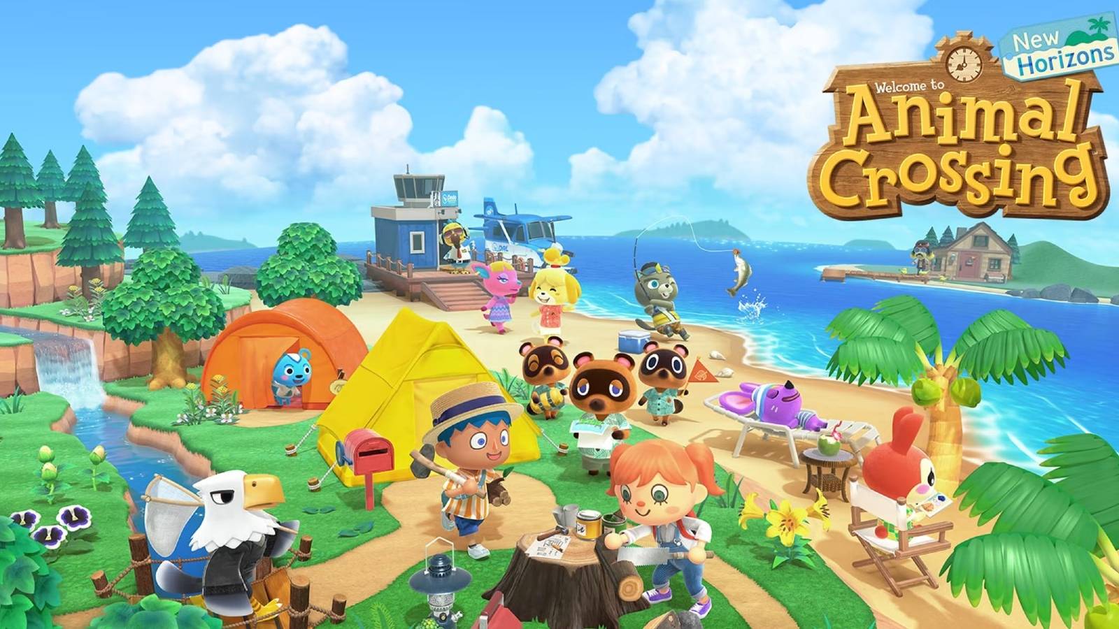 Animal Crossing New Horizons key art farmer's market