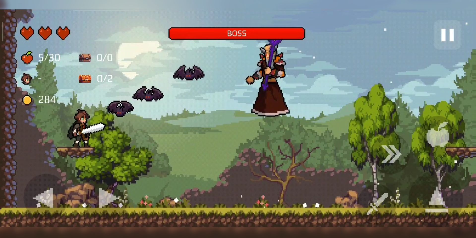 A screenshot from Apple Knight