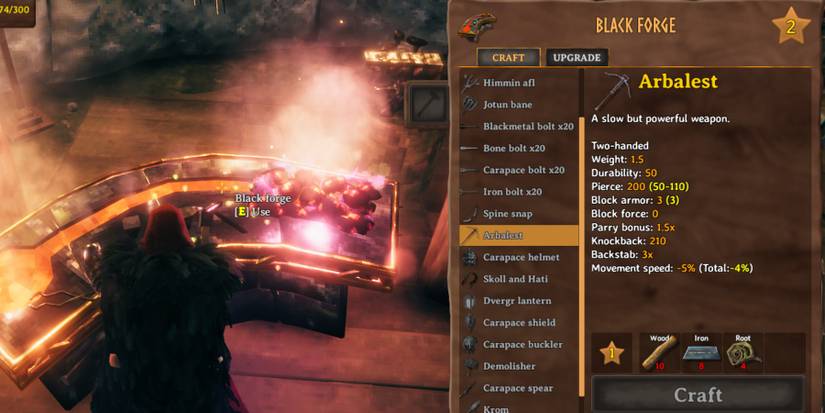 arbalest valheim recipe