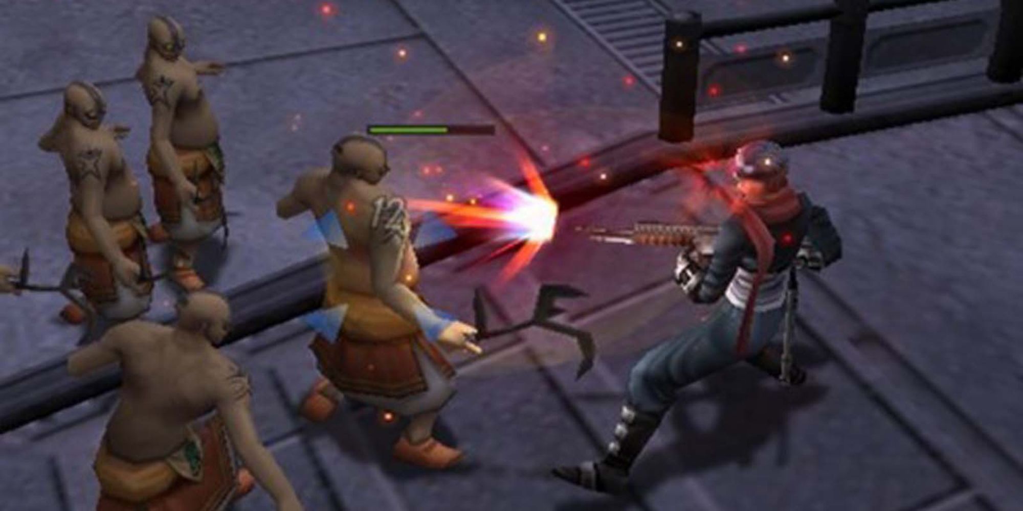 Character shooting enemies in Arc The Lad