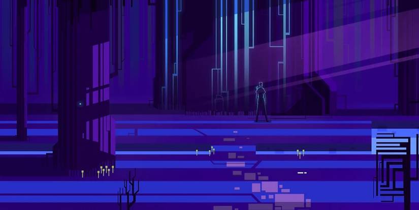 A nighttime scene in Atone Heart of the Elder Tree