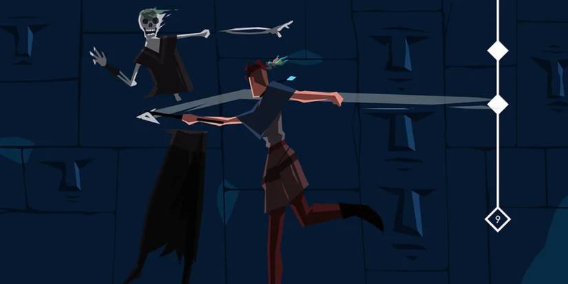 Estra slices through Viktor in Atone Heart of the Elder Tree