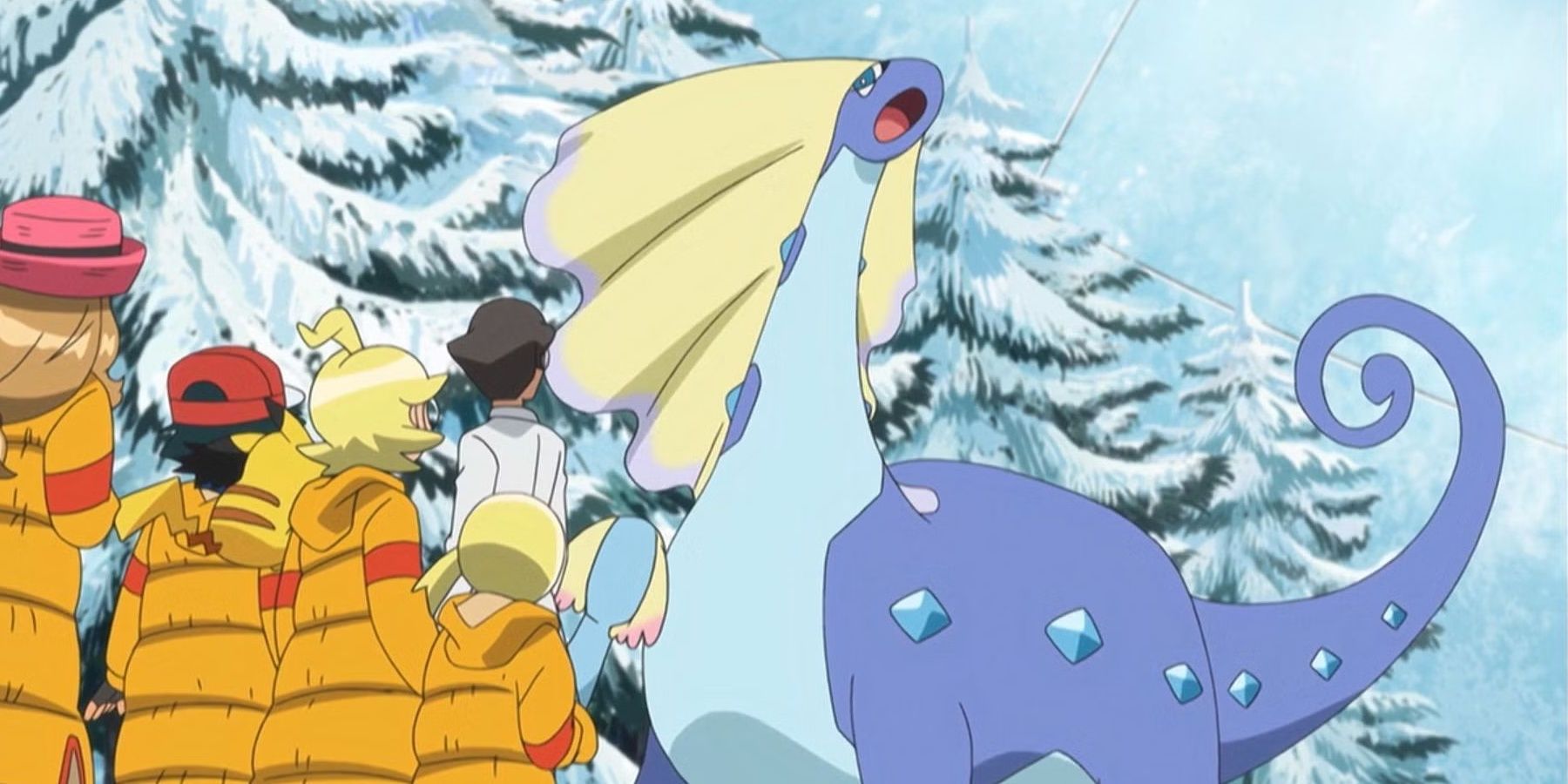 A screenshot of Aurorus from the Pokemon anime