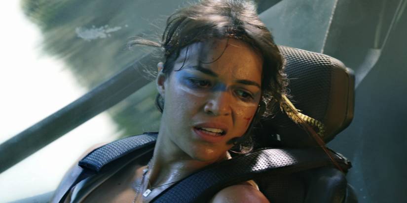 Michelle Rodriguez as Trudy Chacon in helicopter death scene Avatar