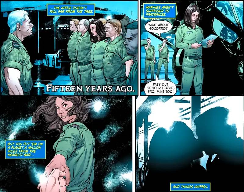 Avatar: The High Ground comic book Miles Quaritch and Paz Socorro story