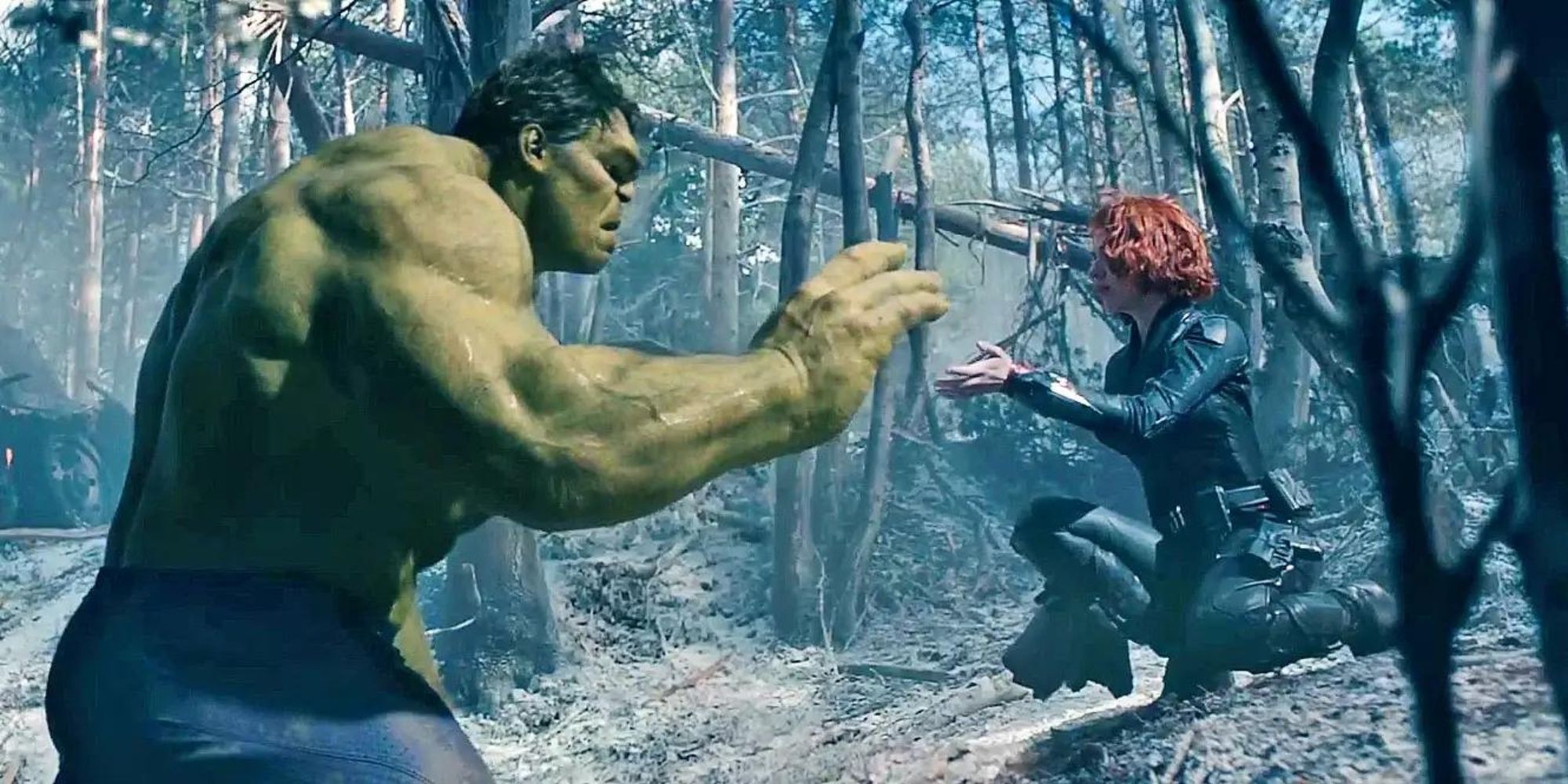 Hulk and Black Widow in Avengers Age of Ultron