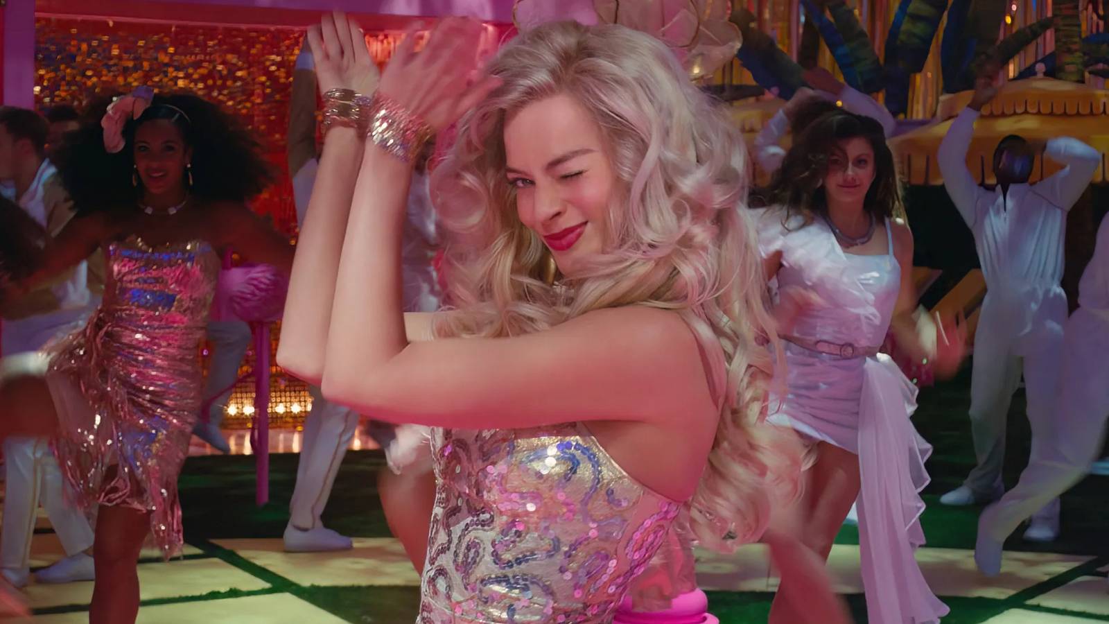Margot Robbie in a dance sequence in Barbie