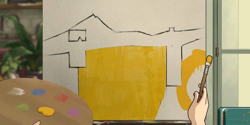 A person painting with yellow in Behind The Frame: The Finest Scenery