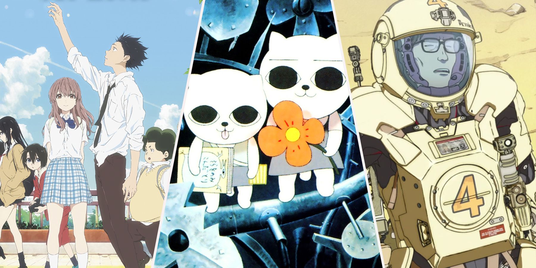best anime movies cat soup, short peace, a silent voice