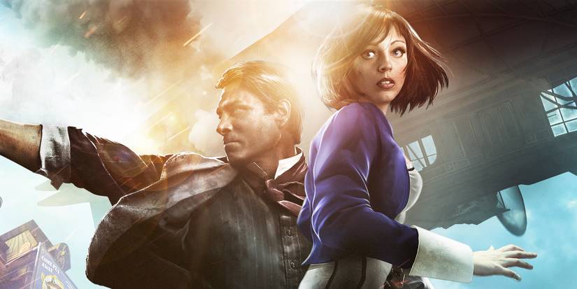 Booker and Elizabeth in promo material for Bioshock Infinite