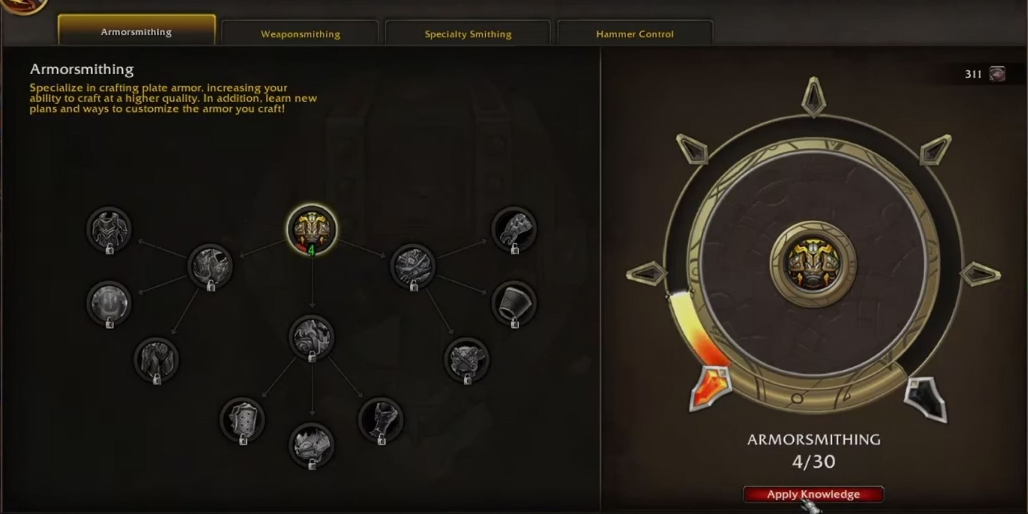 Blacksmithing Specialization trees in World of Warcraft Dragonflight