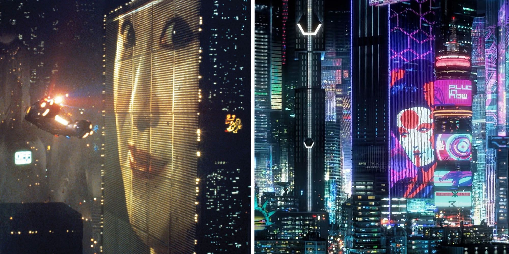 Cityscapes in Blade Runner and Cyberpunk 2077