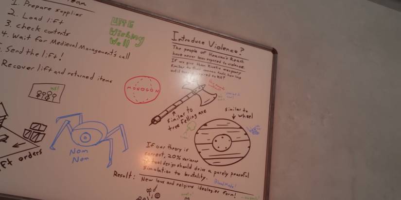 Player reads description of objects on a whiteboard