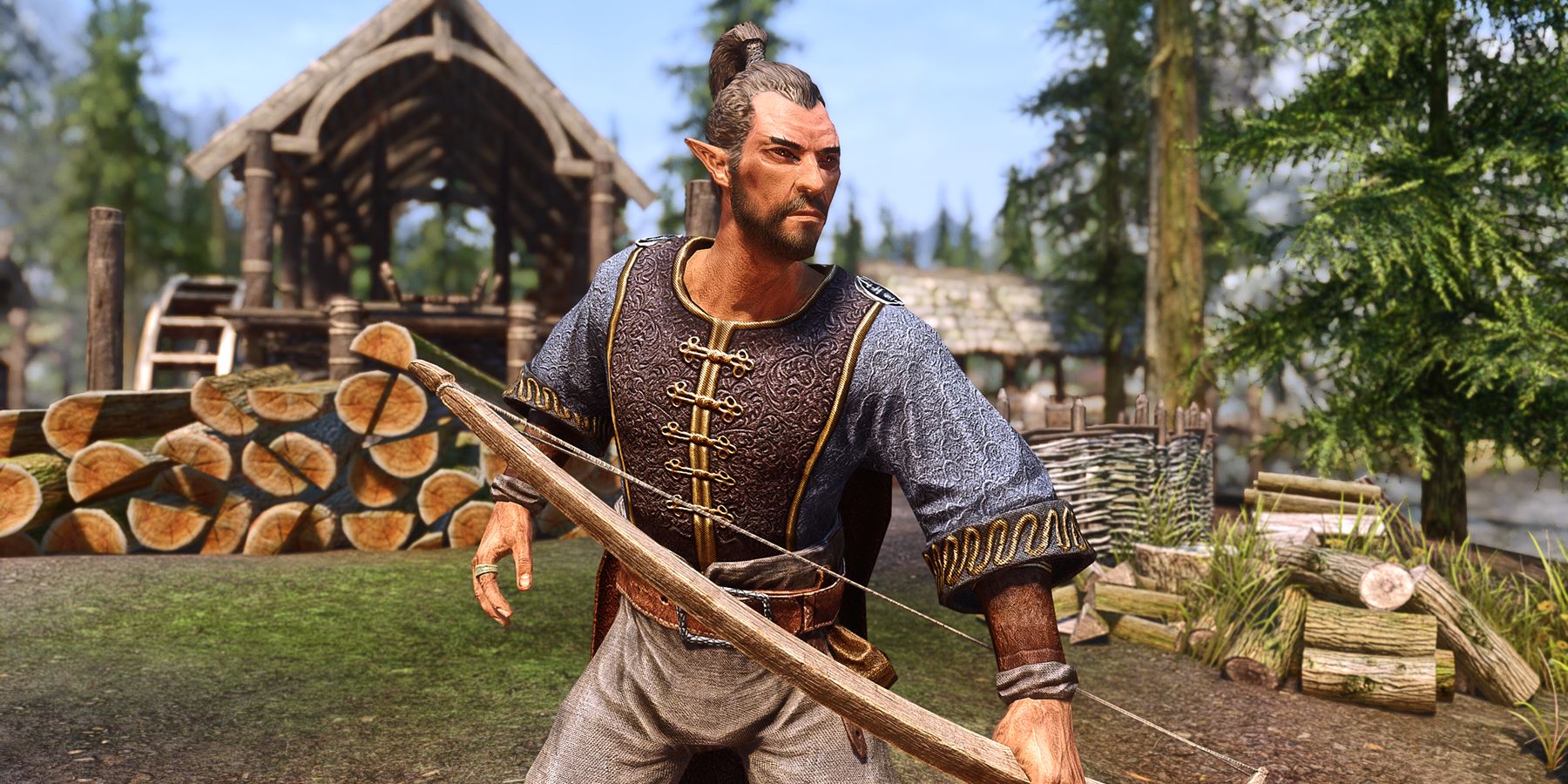 elder scrolls 5 skyrim player avoids trap wood elf bosmer short