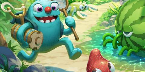 Bugsnax Cover Art Showing Sample Of A Bugsnax And What People Look Like In-Game