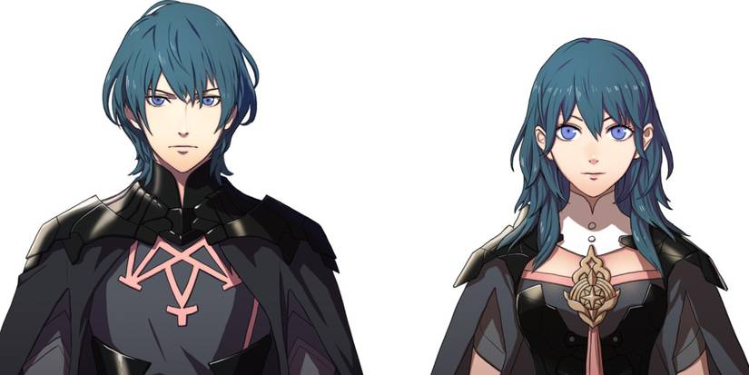 Headshots of Male and Female Byleth from the game.