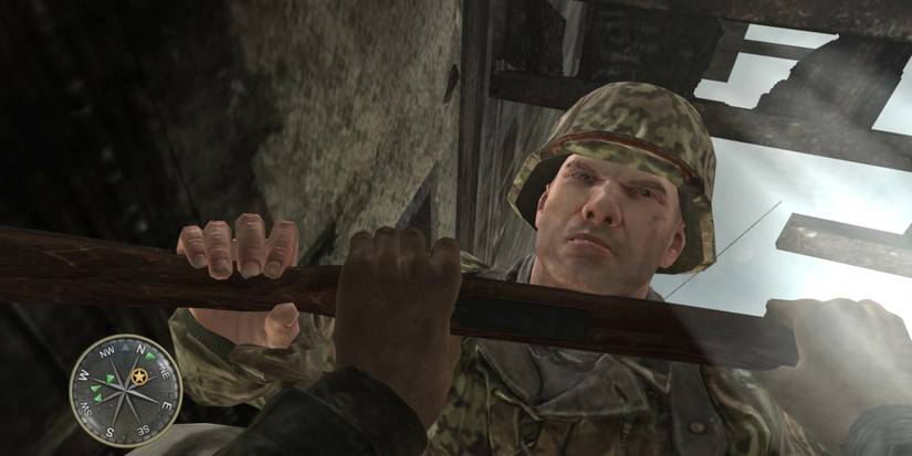 player grapples with a German soldier