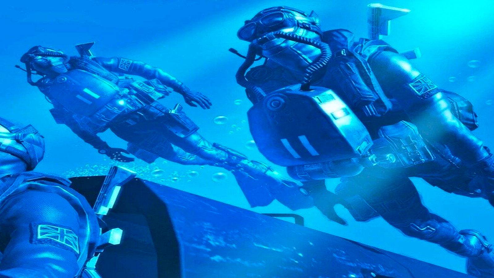 Call of Duty Warzone 2 underwater combat diving promo art