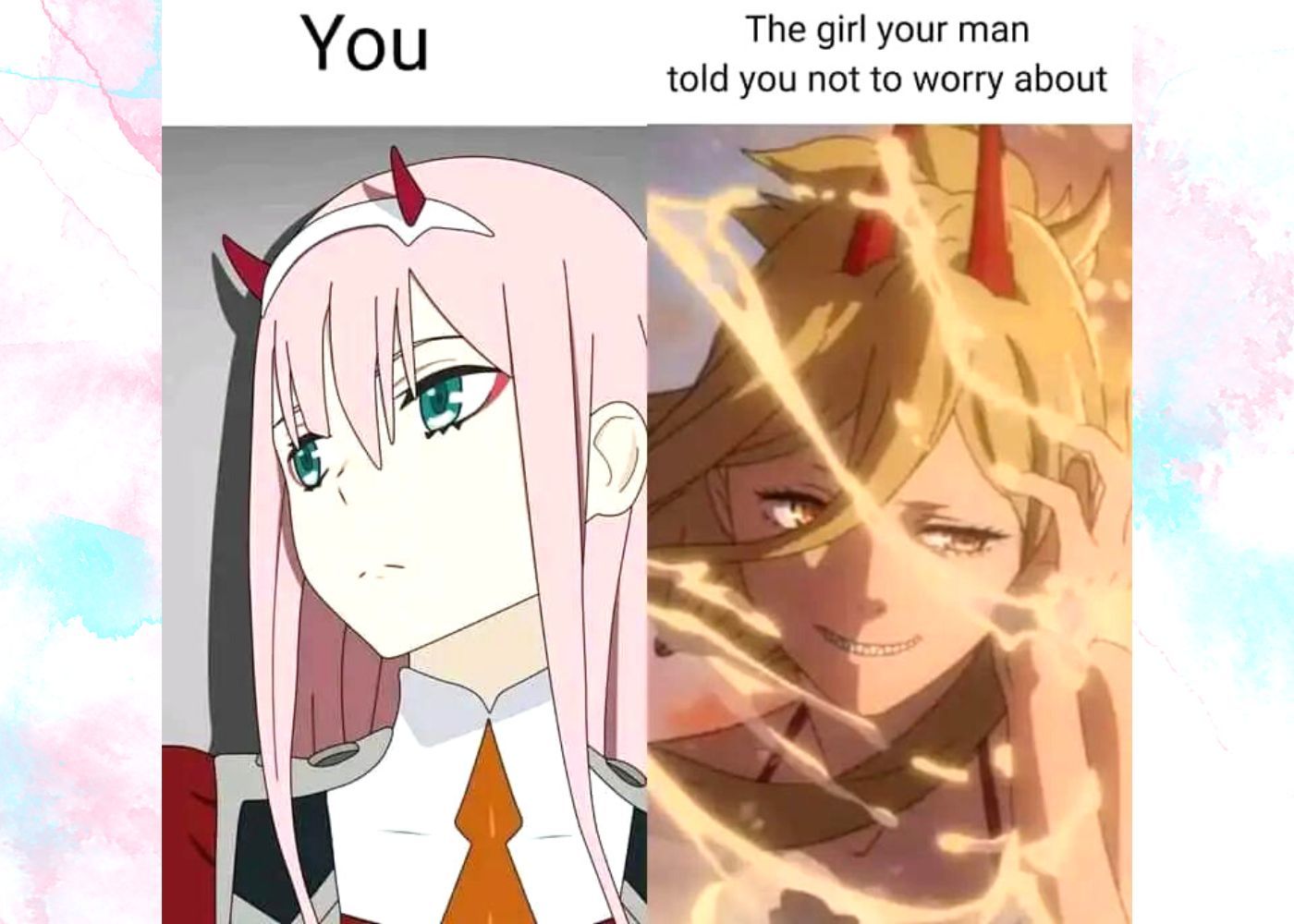 Chainsaw Man Power And Zero Two Meme