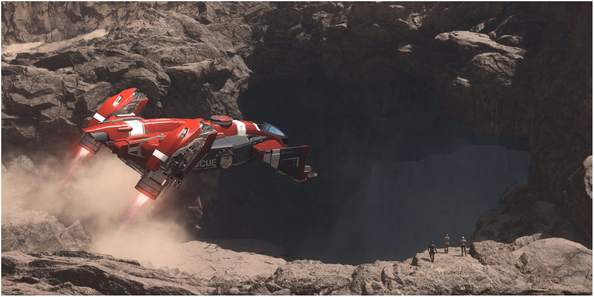 Star Citizen Cave on Daymar and Cutlass Black Rescue Ship