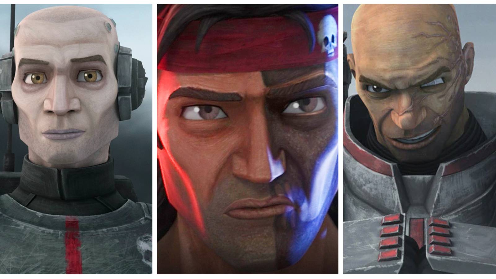 echo, hunter and wrecker in star wars the bad batch