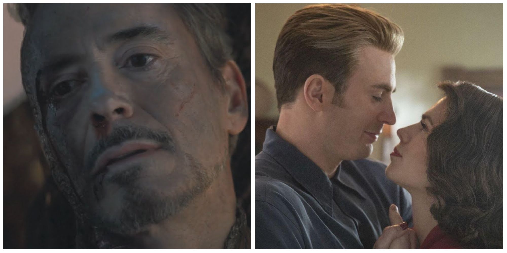 Robert Downey Jr. as Tony Stark, Iron Man. Chris Evans as Steve Rogers, Captain America. Hayley Atwell as Peggy Carter.