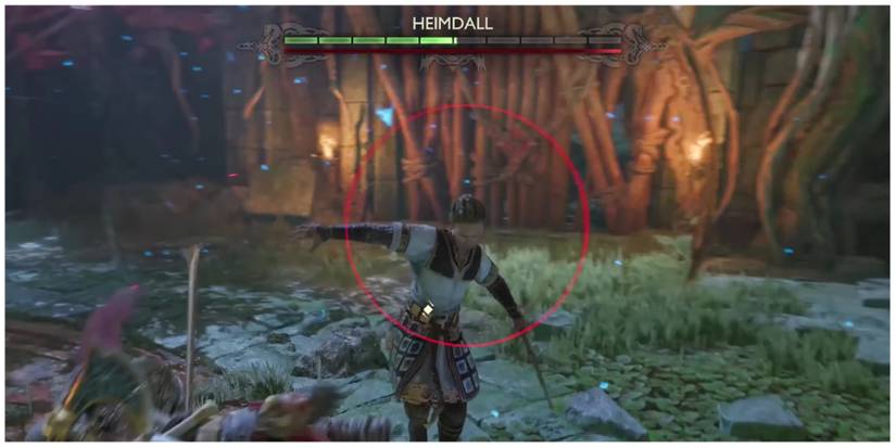 Heimdall lunges his sword in God of War Ragnarok