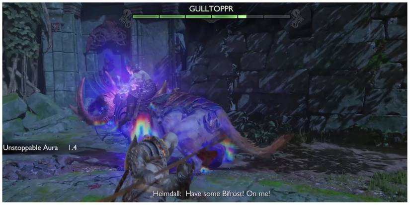 Kratos faces the Gulltoppr in God of War Ragnarok