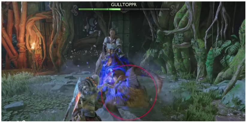 Kratos faces the Gulltoppr in God of War Ragnarok