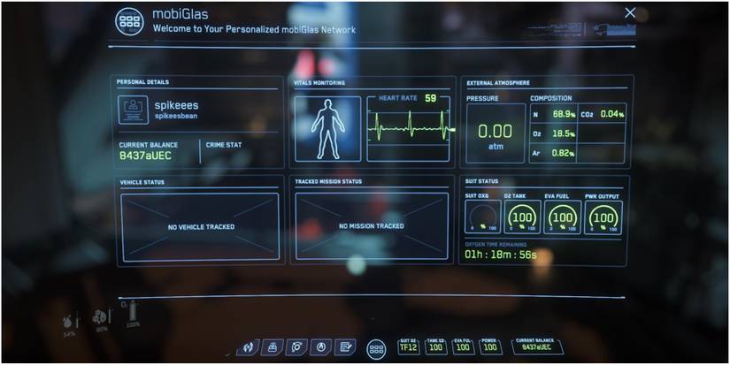 Star Citizen Mobiglass Menu