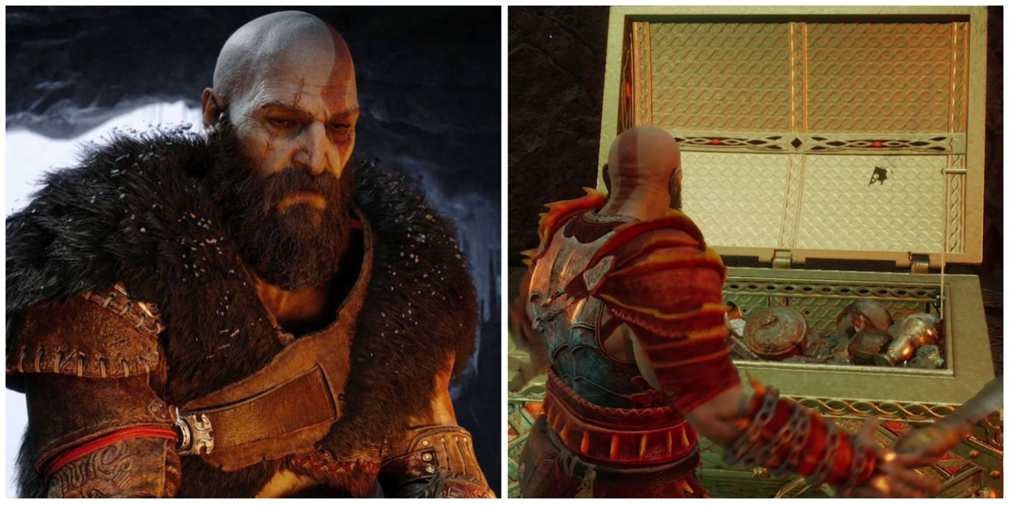 Kratos opens a Legendary Chest in God of War Ragnarok