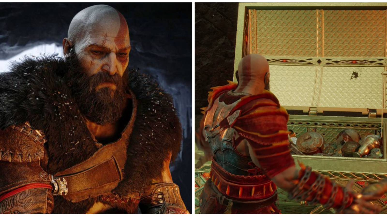 Kratos opens a Legendary Chest in God of War Ragnarok