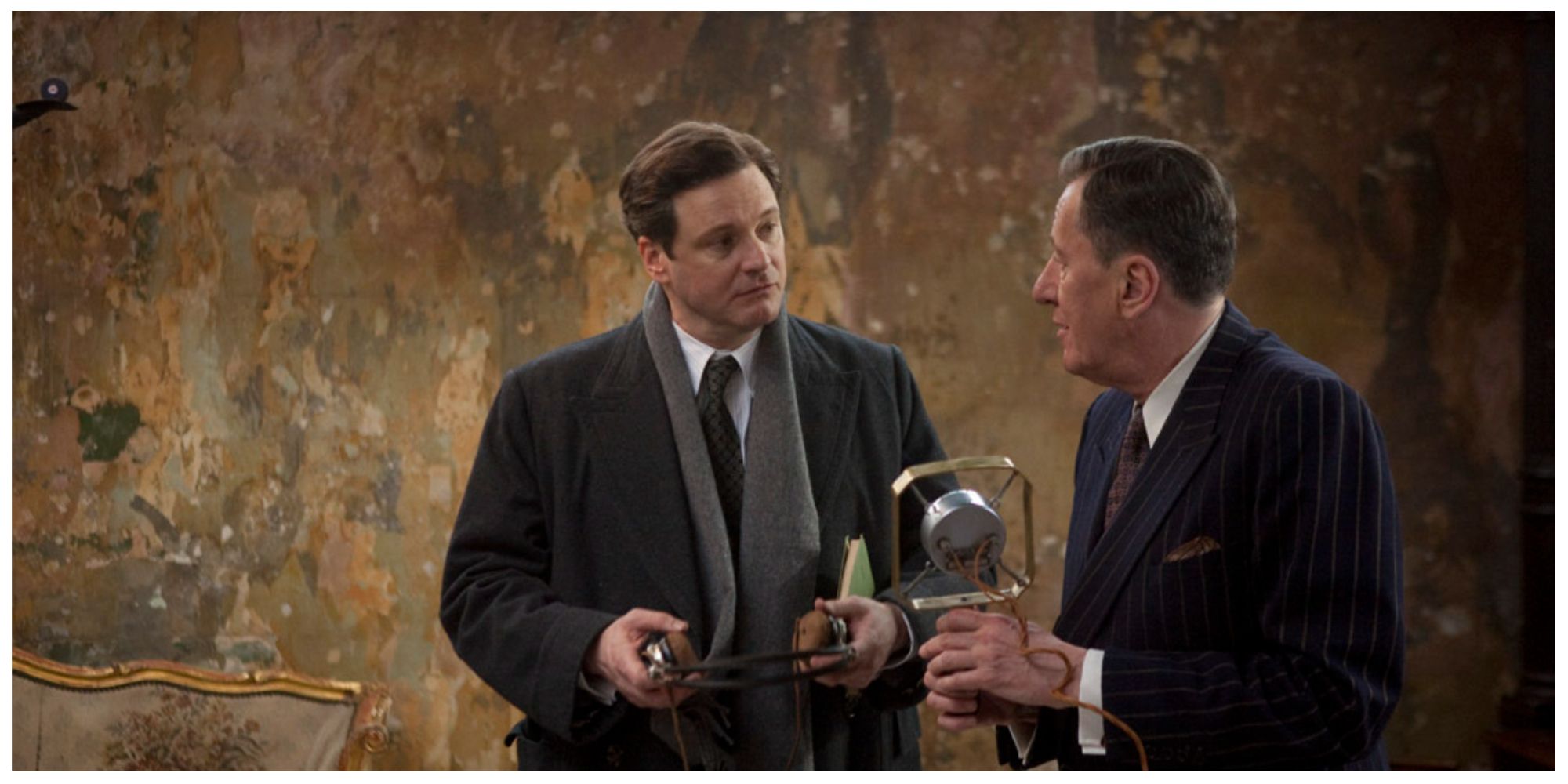 Colin Firth (left) and Geoffrey Rush as King George VI and Lionel Logue respectively, in The King's Speech.