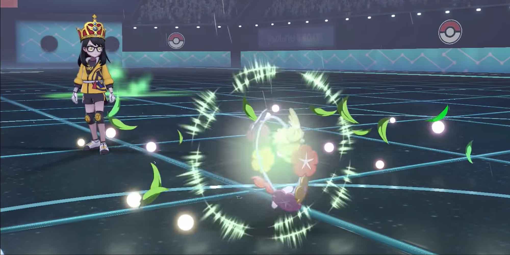 Comfey in the arena in Pokemon Sword and Shield