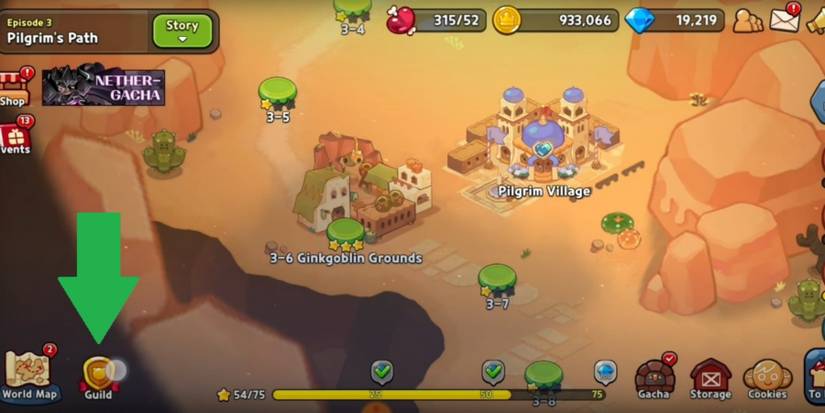 Cookie Run Kingdom Guild Button Location