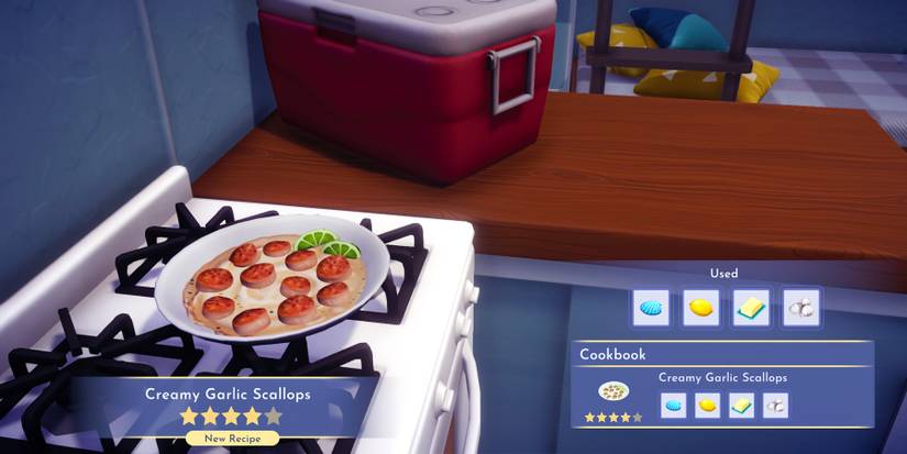 creamy garlic scallops in disney dreamlight valley