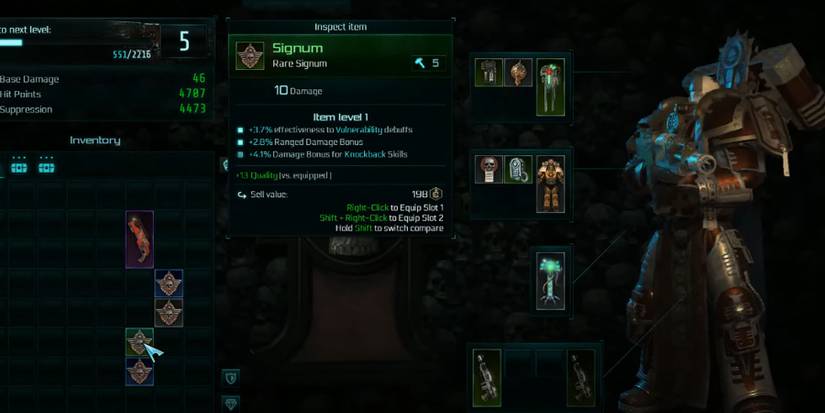 Crusader Character Screen