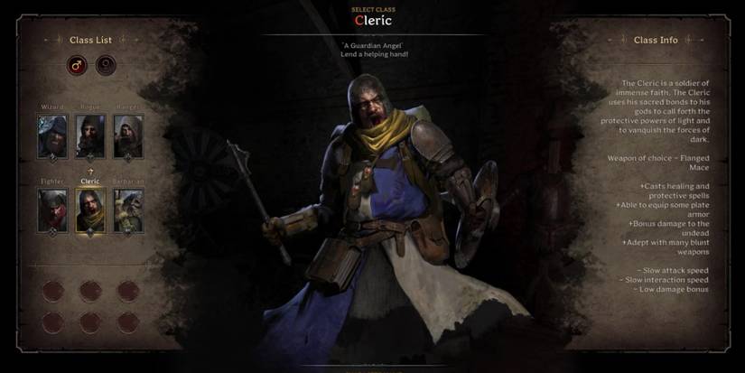 Dark and Darker - Male Cleric Character Creation In-Game Art