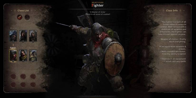 Dark and Darker - Male Fighter Character Creation In-Game Art