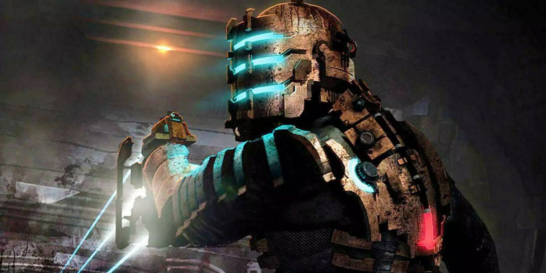 Image from Dead Space showing Isaac Clarke with his back to the camera.