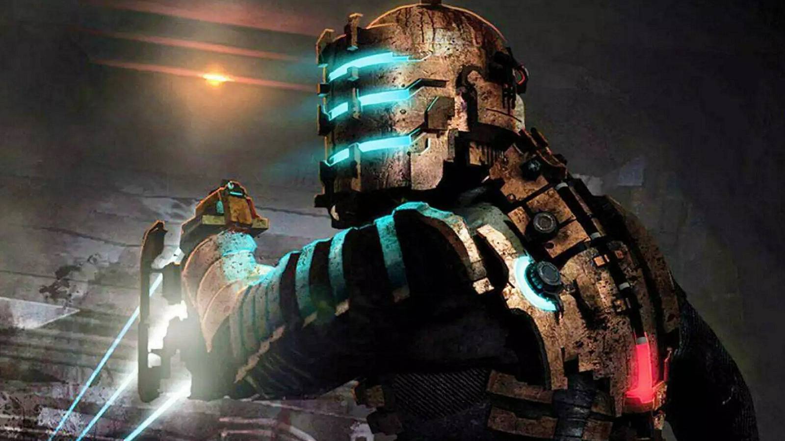 Image from Dead Space showing Isaac Clarke with his back to the camera.