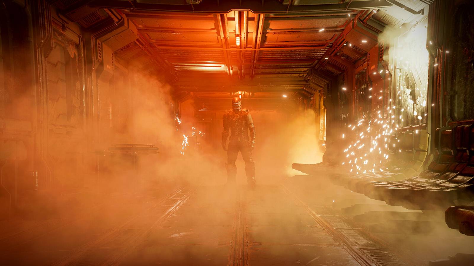 dead space remake isaac standing in the tram