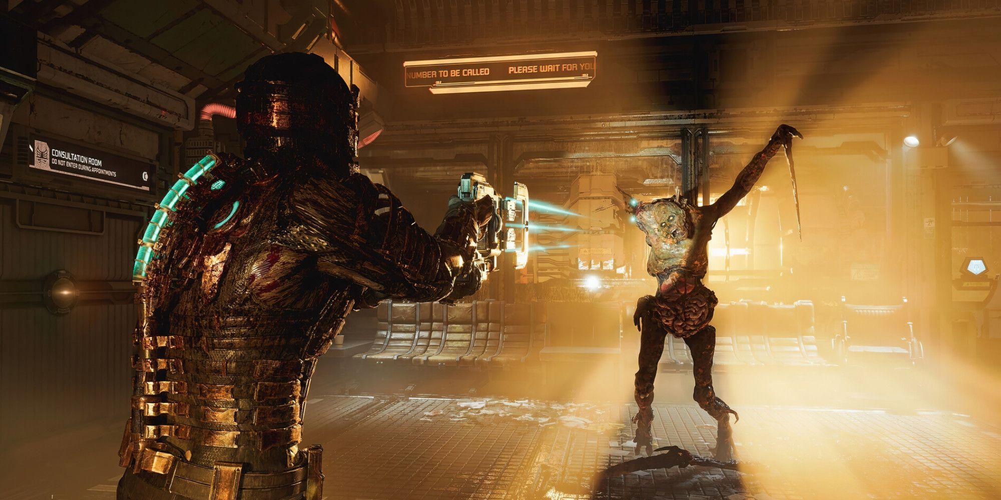 Isaac Clarke fights necromorphs in Dead Space