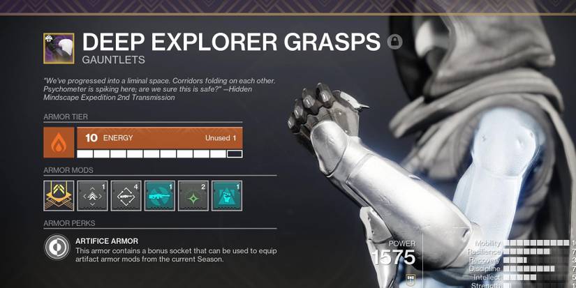 Destiny 2 Hunter's Masterworked Artifice Armor