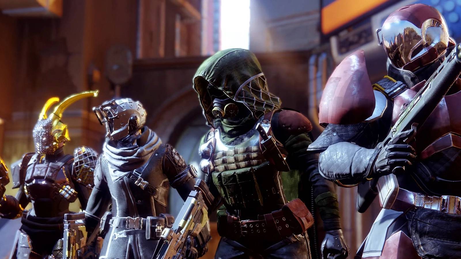 Four Guardians preparing to fight In the Crucible in Destiny 2